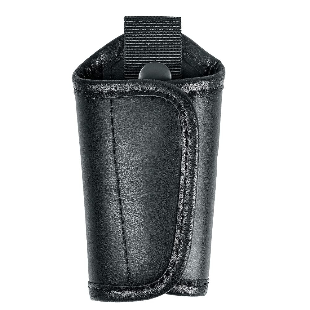 Black Plain Silent Key Holder for Duty Belt Durable Law Enforcement Police Tactical Silent Key Keeper Pouch (Black Plain Artificial Leather)