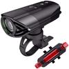 SMSOM Bike Lights Front and Back Set - Bicycle Accessories for Night Riding - USB Rechargeable Bike Light Set, Waterproof, LED Safety Flashlight Cycling Accessories - Black view 1