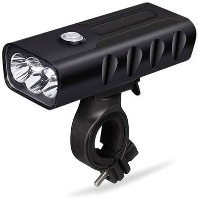 SMSOM USB Rechargeable LED Bike Lights, Super Bright Front Bicycle Light, IPX5 Waterproof 1500LM Cycling Light, 5 Modes, Easy to Install for Men Women Kids Road Mountain Cycling (Black)