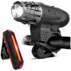 SMSOM Bike Lights Set - Super Bright Front and Back LED Lights - Easy to Mount Bike Headlight and Tail Light for Night Riding - Front and Rear Light Fits All Bikes, IPX6 Waterproof (Black) view 1