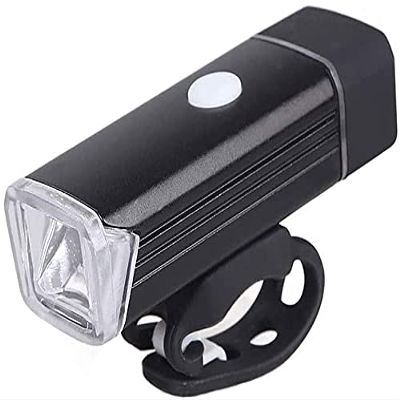 SMSOM LED Bike Lights, USB Rechargeable Bicycle Light Front, 4 Modes IPX6 Waterproof Headlight for Safe Cycling Hiking Road Mountain (Black)