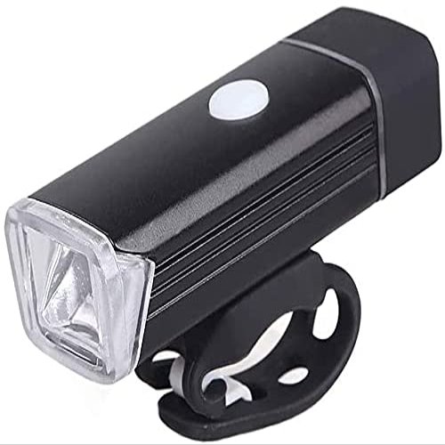 SMSOM LED Bike Lights, USB Rechargeable Bicycle Light Front, 4 Modes IPX6 Waterproof Headlight for Safe Cycling Hiking Road Mountain (Black)