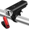 SMSOM Bike Light, Bike Light Set, Powerful Bicycle Front Headlight and Back Taillight, USB Rechargeable, Easy to Install for Men Women Kids Road Mountain Cycling (Black) view 1