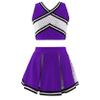Loloda Girls Children Dress Cheer Leader Costume School Uniform Youth Cheerleading Outfit Halloween Carnival Party Purple 16 Years view 1