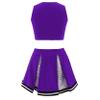 Loloda Girls Children Dress Cheer Leader Costume School Uniform Youth Cheerleading Outfit Halloween Carnival Party Purple 16 Years view 2