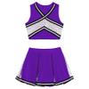 Loloda Girls Children Dress Cheer Leader Costume School Uniform Youth Cheerleading Outfit Halloween Carnival Party Purple 16 Years view 3