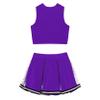 Loloda Girls Children Dress Cheer Leader Costume School Uniform Youth Cheerleading Outfit Halloween Carnival Party Purple 16 Years view 4