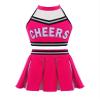 Loloda Girls Children Dress Cheer Leader Costume School Uniform Youth Cheerleading Outfit Halloween Carnival Party Hot Pink 14 Years view 1