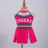 Loloda Girls Children Dress Cheer Leader Costume School Uniform Youth Cheerleading Outfit Halloween Carnival Party Hot Pink 14 Years view 3