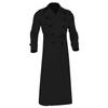 Mens Double Breasted Trench Coat Classic Slim Fit Pea Coats Windbreaker Big & Tall Lightweight Jacket Overcoat Plus Size Black view 3