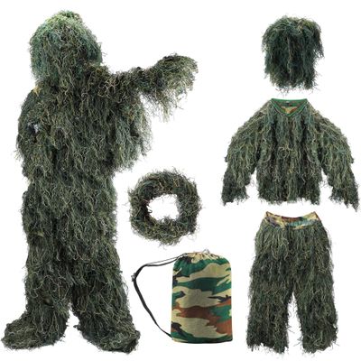 ZORVEM Ghillie Suit, 3D Camouflage Hunting Apparel for Kids/Youth/Teen(S/M/L/XL/XXL) Mens Halloween Costumes for 2025