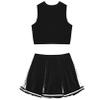 Loloda Girls Children Dress Cheer Leader Costume School Uniform Youth Cheerleading Outfit Halloween Carnival Party Black 16 Years view 4