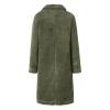 JOFOW Women's Cardigans Jacket Autumn and Winter Long Sleeved Lapel Double-Faced Fleece Casual Solid Color Coat (Green, M) view 4