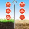 5 Pack Screw Tent Stakes Metal Tent Pegs 12 inch Heavy Duty Tent Pegs Galvanized Strong Tent Stakes Steel Stakes for Outdoor Camping Canopy Tarp Sand Ground Garden Wedding and Christmas Decorations view 3