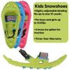 Crescent Moon Kids Snowshoes | Easy 17.5" Foam Snowshoes for Kids to 100 pounds with Secure Hook & Loop Binding, Insulating Rocker Cloud Deck & Durable Ice Spikes, Green view 2