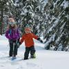 Crescent Moon Kids Snowshoes | Easy 17.5" Foam Snowshoes for Kids to 100 pounds with Secure Hook & Loop Binding, Insulating Rocker Cloud Deck & Durable Ice Spikes, Green view 3