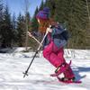 Crescent Moon Kids Snowshoes | Easy 17.5" Foam Snowshoes for Kids to 100 pounds with Secure Hook & Loop Binding, Insulating Rocker Cloud Deck & Durable Ice Spikes, Green view 4