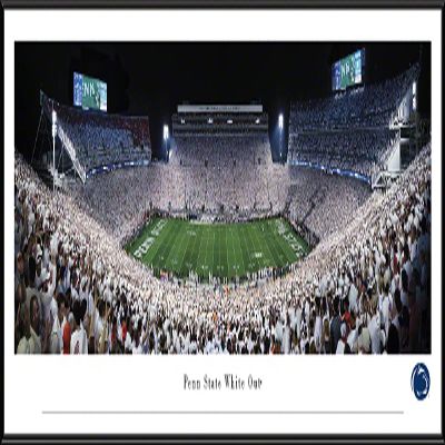 Penn State White Out Football (2021 v Auburn) - 40.25x13.75-inch Standard Framed Print by Blakeway Panoramas