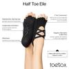 toesox Elle Half Toe Grip Socks  Non-Slip Grip Sole for Yoga, Pilates, Gym - Non Skid Open Toe Socks for Women view 2