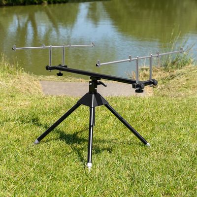 Atlas Carp Fishing Rod Pods - Stainless Steel & Black Aluminum Rod Rest Styles (Stainless Steel)