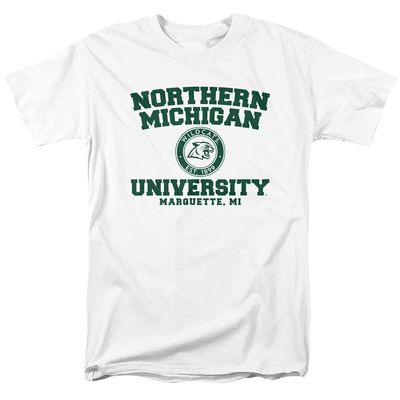Northern Michigan University Official Circle Logo Unisex Adult T Shirt,White, 4X-Large
