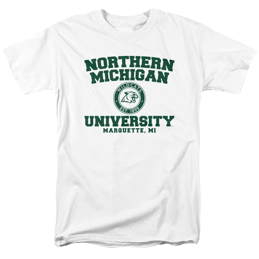 Northern Michigan University Official Circle Logo Unisex Adult T Shirt,White, 4X-Large