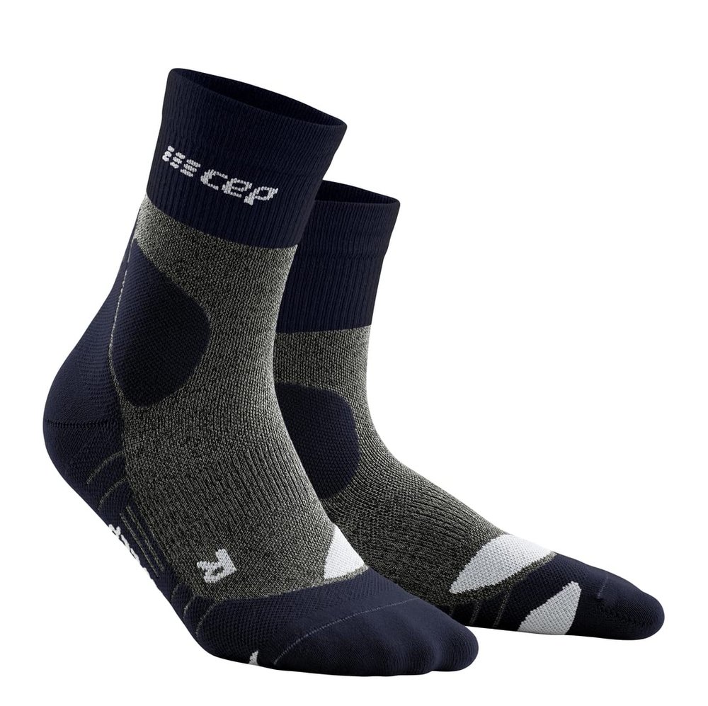 CEP Merino Wool Hiking Mid-Cut Socks, Peacoat/Grey, Men, IV (LG)