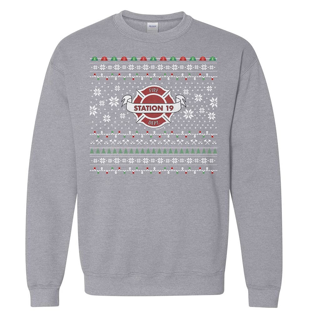 ABC Station 19 Holiday Fleece Crewneck Sweatshirt Grey