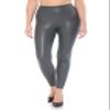Women's High Waist Faux Leather Leggings Tights Pleather Pants, Charcoal, Small view 3