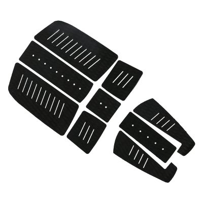 LZKW EVA Deck Traction Pad, Comfortable EVA Surfboard Deck Traction Pads NonSlip Surfboard Mat for Surf(Black)