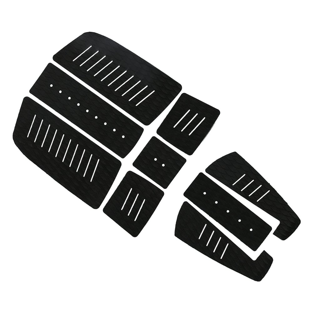 LZKW EVA Deck Traction Pad, Comfortable EVA Surfboard Deck Traction Pads NonSlip Surfboard Mat for Surf(Black)