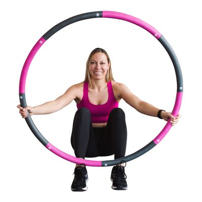 Weighted Hula Hoop for Adults - Fat Burning, Adjustable Soft Fitness Hoola Hoop for a Fun Workout - Burn Calories - Core and Leg Exercise Equipment - Indoor and Outdoor Training (3 pounds)