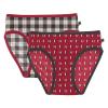 KicKee Pants Celebrations Holiday Print Girls Underwear, Set of 2, Incredibly Soft Girl Panties, Snug Fit, All Day Wear (Midnight Holiday Plaid & Crimson Penguins - 2T-3T) view 1