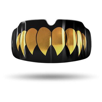 Impact Quick-Fit All Sports Mouthguard Boxing, MMA, Lacrosse, Football, Hockey, Basketball, Jiu-Jitsu, and More (Gold Fangs, Adult 14+ Years)