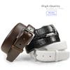 38MM Italian Calfskin Genuine Leather Dress Belt Strap with Snaps 1-1/2"(38mm) Wide (Smooth White, 54) view 3