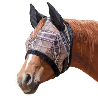 Kensington Signature Fly Mask w/Plush Fleece & Ears w/Forelock Hole Size: XL-Lrg.Horse Color: 121 - Deluxe Black