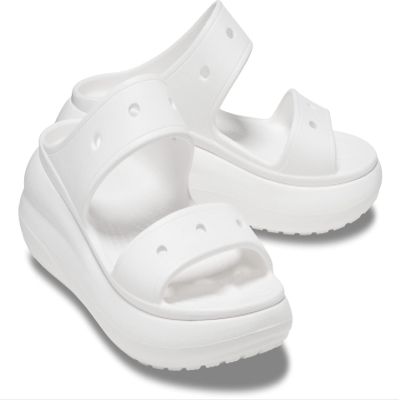 Crocs Unisex-Adult Crush Platform Sandals, White, 9 Men/11 Women