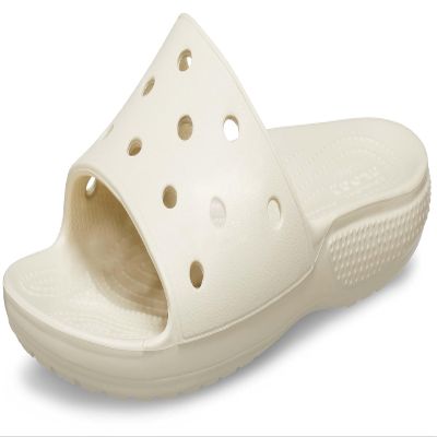 Crocs Unisex Classic Slide Sandals, Bone, 8 Men/10 Women