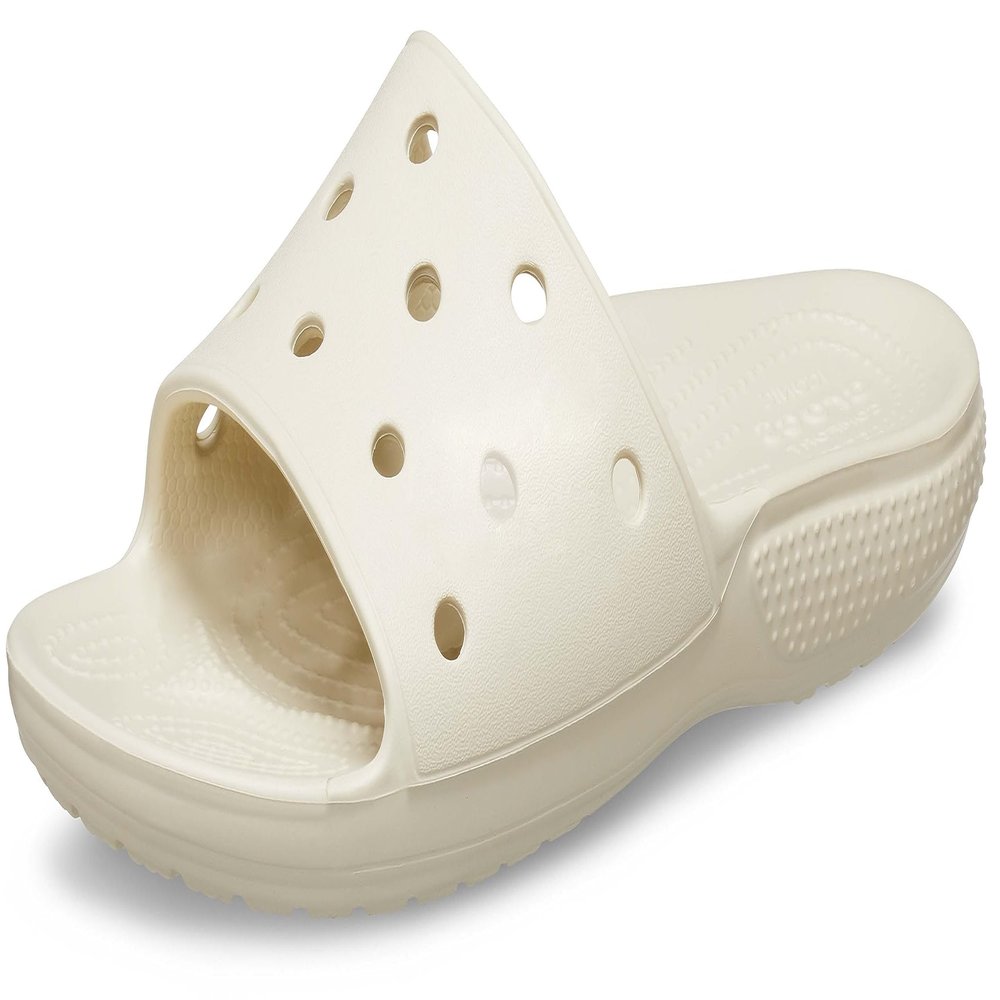 Crocs Unisex Classic Slide Sandals, Bone, 8 Men/10 Women