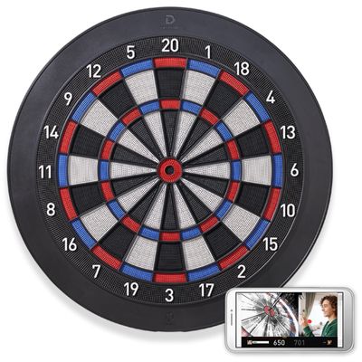 DARTSLIVE Home Electronic Dartboard, Bluetooth Compatible with Online Play, for Soft Tip Darts, 15.5 Inch Diameter Regulation Size Dartboard for Indoor Play, Black