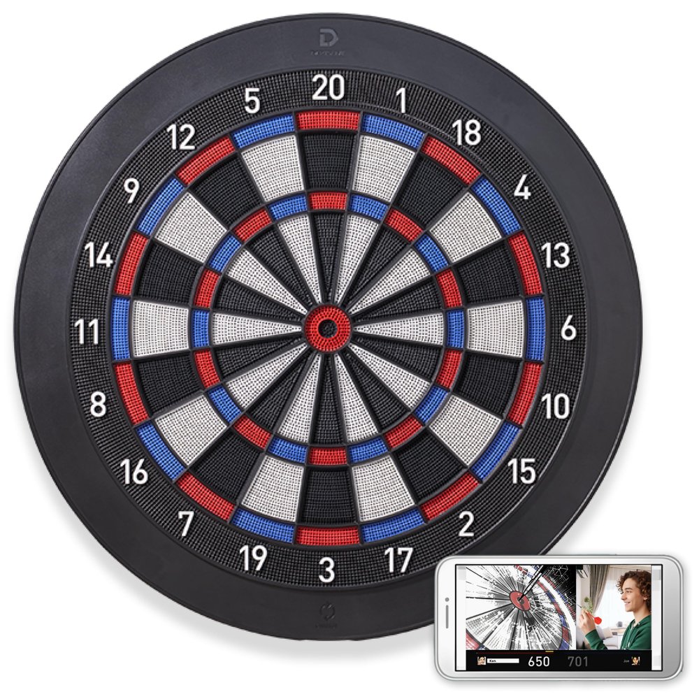 DARTSLIVE Home Electronic Dartboard, Bluetooth Compatible with Online Play, for Soft Tip Darts, 15.5 Inch Diameter Regulation Size Dartboard for Indoor Play, Black
