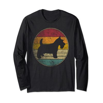 Scottie Scottish Terrier Dog Breed Animal Pet Lover Retro Long Sleeve T-Shirt