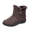 oiangi Snow Boots for Women Waterproof Fashion Solid Round Toe Slip-on Platform Ankle Boots Winter Comfortable Warm Quilted Outdoor Casual Flat Shoes view 1