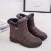 oiangi Snow Boots for Women Waterproof Fashion Solid Round Toe Slip-on Platform Ankle Boots Winter Comfortable Warm Quilted Outdoor Casual Flat Shoes view 3