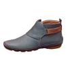 oiangi Womens Ankle Boots Fashion Buckle Strap Round Toe Low Wedge Heel Booties Retro Comfortable Casual Non-slip Riding Shoes view 1
