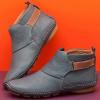 oiangi Womens Ankle Boots Fashion Buckle Strap Round Toe Low Wedge Heel Booties Retro Comfortable Casual Non-slip Riding Shoes view 2