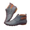 oiangi Womens Ankle Boots Fashion Buckle Strap Round Toe Low Wedge Heel Booties Retro Comfortable Casual Non-slip Riding Shoes view 3