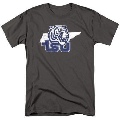 Tennessee State University Official State Shape Unisex Adult T Shirt,Charcoal, 5X-Large