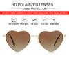 JOVAKIT Polarized Heart Sunglasses for Women Fashion Lovely Style Metal Frame UV400 Protection Lens (Gold/Gradient Brown) view 2