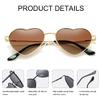 JOVAKIT Polarized Heart Sunglasses for Women Fashion Lovely Style Metal Frame UV400 Protection Lens (Gold/Gradient Brown) view 4